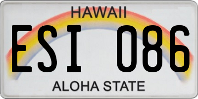 HI license plate ESI086