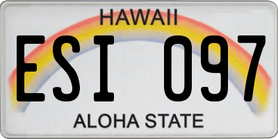 HI license plate ESI097