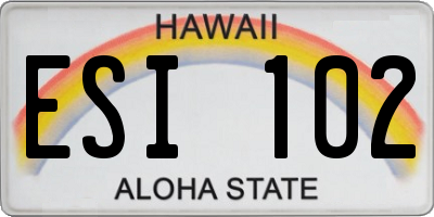 HI license plate ESI102