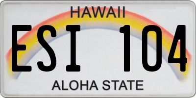 HI license plate ESI104