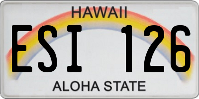 HI license plate ESI126