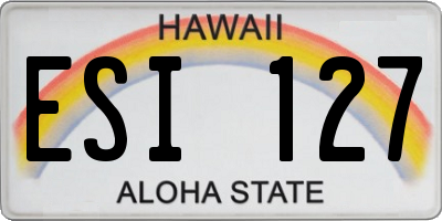 HI license plate ESI127