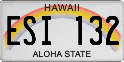HI license plate ESI132