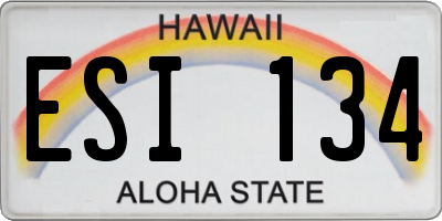HI license plate ESI134