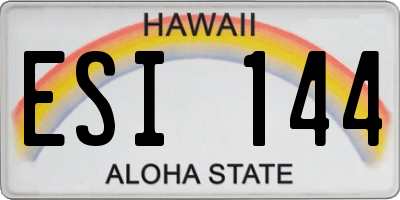 HI license plate ESI144