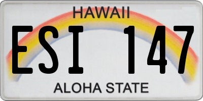 HI license plate ESI147