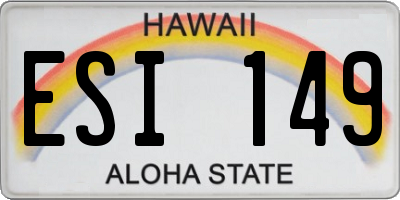 HI license plate ESI149