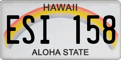 HI license plate ESI158