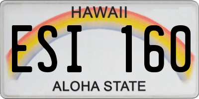 HI license plate ESI160