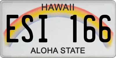 HI license plate ESI166