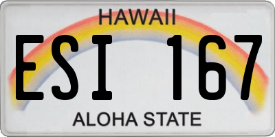 HI license plate ESI167