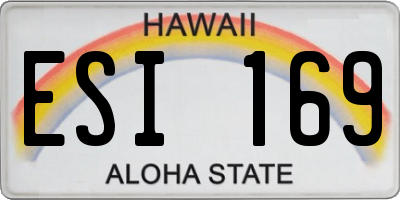 HI license plate ESI169