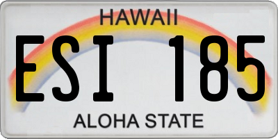 HI license plate ESI185