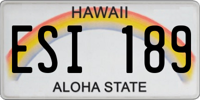 HI license plate ESI189