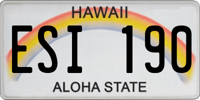 HI license plate ESI190