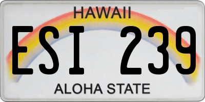 HI license plate ESI239