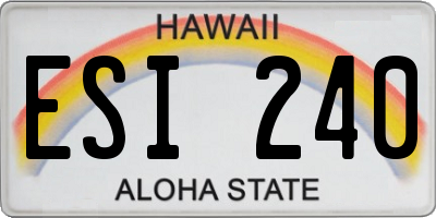 HI license plate ESI240
