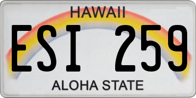 HI license plate ESI259