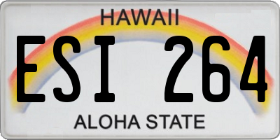 HI license plate ESI264