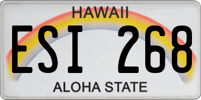 HI license plate ESI268