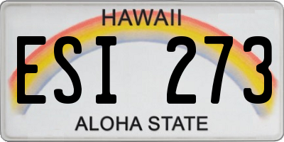 HI license plate ESI273