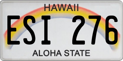 HI license plate ESI276