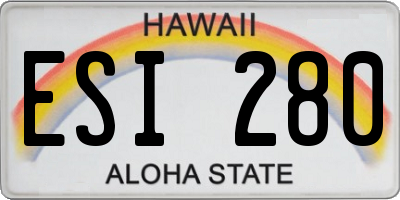 HI license plate ESI280