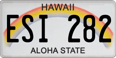 HI license plate ESI282