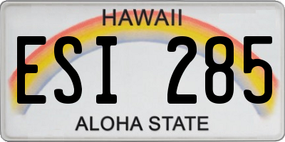 HI license plate ESI285