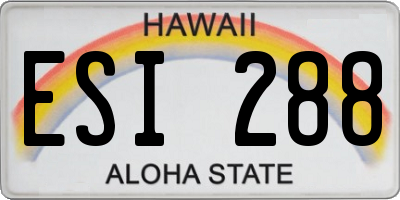 HI license plate ESI288