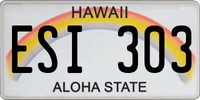 HI license plate ESI303