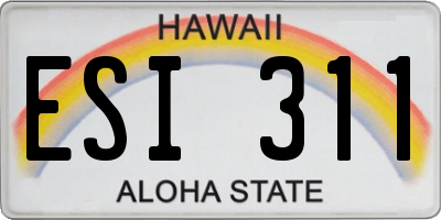 HI license plate ESI311