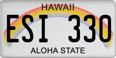 HI license plate ESI330