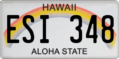 HI license plate ESI348