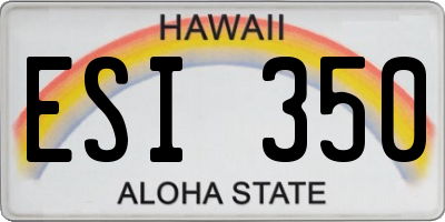 HI license plate ESI350
