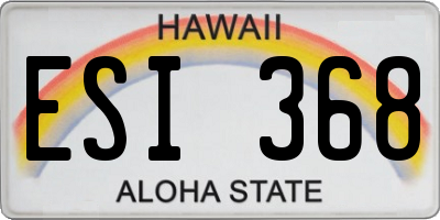HI license plate ESI368