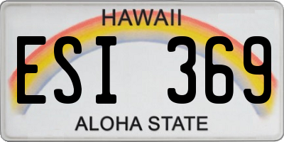 HI license plate ESI369