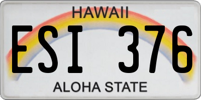 HI license plate ESI376