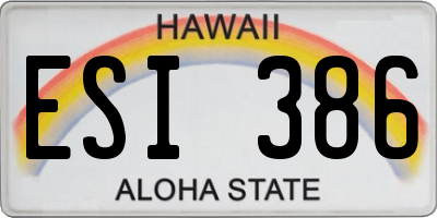 HI license plate ESI386