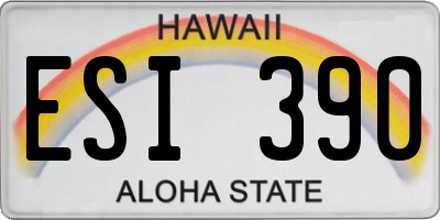 HI license plate ESI390