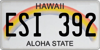 HI license plate ESI392