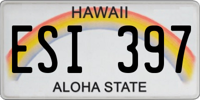 HI license plate ESI397