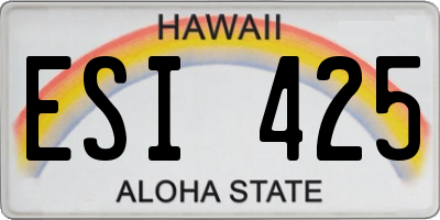 HI license plate ESI425
