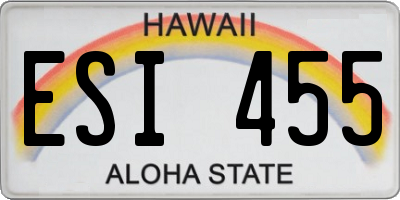 HI license plate ESI455
