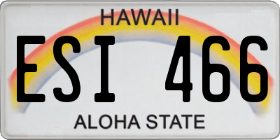 HI license plate ESI466