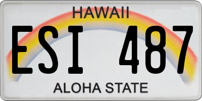HI license plate ESI487