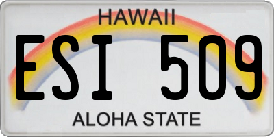 HI license plate ESI509