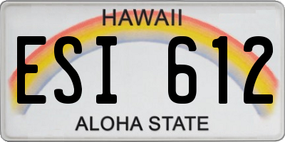 HI license plate ESI612