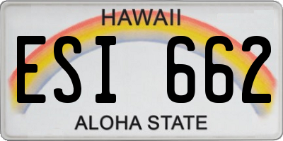 HI license plate ESI662