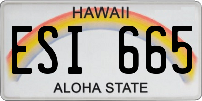 HI license plate ESI665